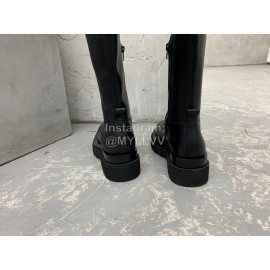 Bottega Veneta Elastic Pu Thick Bottom Over Knee Boots For Women Black