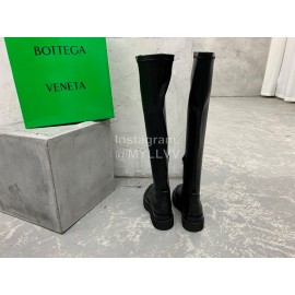 Bottega Veneta Elastic Pu Thick Bottom Over Knee Boots For Women Black