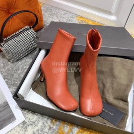 Bottega Veneta Autumn New Elastic Sheepskin Square Head Boots Brown