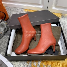 Bottega Veneta Autumn New Elastic Sheepskin Square Head Boots Brown