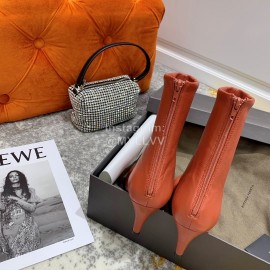 Bottega Veneta Autumn New Elastic Sheepskin Square Head Boots Brown