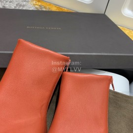 Bottega Veneta Autumn New Elastic Sheepskin Square Head Boots Brown