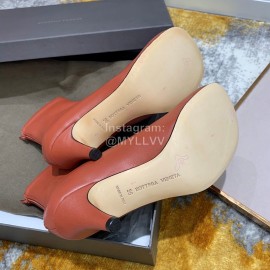 Bottega Veneta Autumn New Elastic Sheepskin Square Head Boots Brown