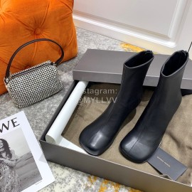 Bottega Veneta Autumn New Elastic Sheepskin Square Head Boots Black