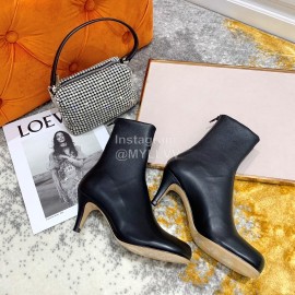 Bottega Veneta Autumn New Elastic Sheepskin Square Head Boots Black