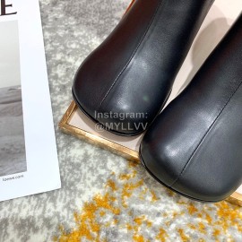 Bottega Veneta Autumn New Elastic Sheepskin Square Head Boots Black