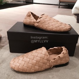 Bottega Veneta Spring Fashion Woven Flat Heel Casual Shoes For Women Khaki