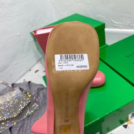 Bottega Veneta Autumn Winter New Sheepskin Retro Square Head High Heel Boots Pink