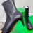 Bottega Veneta Autumn Winter New Sheepskin Retro Square Head High Heel Boots Black
