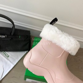 Bottega Veneta Winter Lamb Wool Waterproof Cute Boots For Women Pink