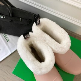 Bottega Veneta Winter Lamb Wool Waterproof Cute Boots For Women Pink