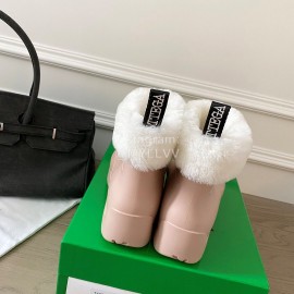 Bottega Veneta Winter Lamb Wool Waterproof Cute Boots For Women Pink