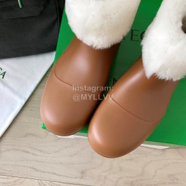 Bottega Veneta Winter Lamb Wool Waterproof Cute Boots For Women Brown