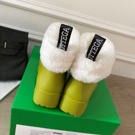 Bottega Veneta Winter Lamb Wool Waterproof Cute Boots For Women Green