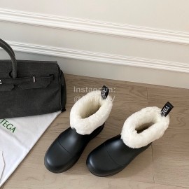 Bottega Veneta Winter Lamb Wool Waterproof Cute Boots For Women Black