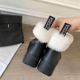 Bottega Veneta Winter Lamb Wool Waterproof Cute Boots For Women Black