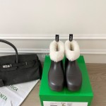 Bottega Veneta Winter Lamb Wool Waterproof Cute Boots For Women Gray