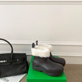 Bottega Veneta Winter Lamb Wool Waterproof Cute Boots For Women Gray