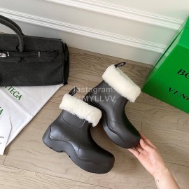 Bottega Veneta Winter Lamb Wool Waterproof Cute Boots For Women Gray