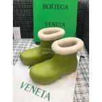 Bottega Veneta Winter Lamb Wool Waterproof Short Boots For Women Green