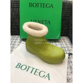 Bottega Veneta Winter Lamb Wool Waterproof Short Boots For Women Green