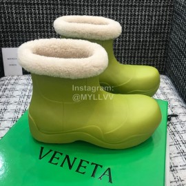 Bottega Veneta Winter Lamb Wool Waterproof Short Boots For Women Green