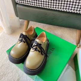 Bottega Veneta Fall Winter Fashion Thick Soles Calf Leather Shoes For Women Brown