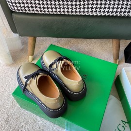 Bottega Veneta Fall Winter Fashion Thick Soles Calf Leather Shoes For Women Brown