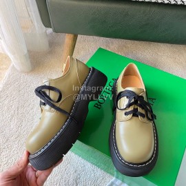Bottega Veneta Fall Winter Fashion Thick Soles Calf Leather Shoes For Women Brown
