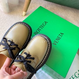 Bottega Veneta Fall Winter Fashion Thick Soles Calf Leather Shoes For Women Brown