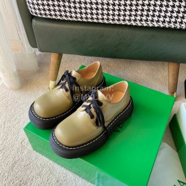 Bottega Veneta Fall Winter Fashion Thick Soles Calf Leather Shoes For Women Brown