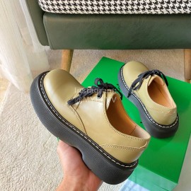 Bottega Veneta Fall Winter Fashion Thick Soles Calf Leather Shoes For Women Brown