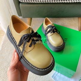 Bottega Veneta Fall Winter Fashion Thick Soles Calf Leather Shoes For Women Brown