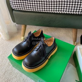 Bottega Veneta Fall Winter Fashion Thick Soles Calf Leather Shoes For Women Black