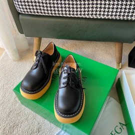 Bottega Veneta Fall Winter Fashion Thick Soles Calf Leather Shoes For Women Black