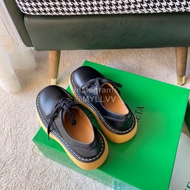 Bottega Veneta Fall Winter Fashion Thick Soles Calf Leather Shoes For Women Black