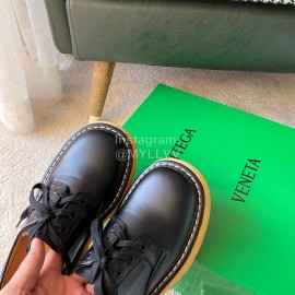 Bottega Veneta Fall Winter Fashion Thick Soles Calf Leather Shoes For Women Black