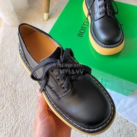 Bottega Veneta Fall Winter Fashion Thick Soles Calf Leather Shoes For Women Black