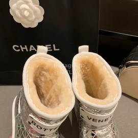 Bottega Veneta Autumn Winter Fashion Diamond Check Warm Wool Boots Silver