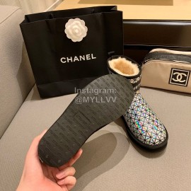 Bottega Veneta Autumn Winter Fashion Diamond Check Warm Wool Boots Black