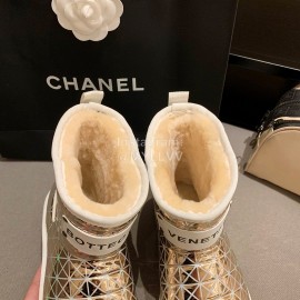 Bottega Veneta Autumn Winter Fashion Diamond Check Warm Wool Boots Gold