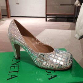 Bottega Veneta Autumn And Winter New Shining High Heels For Women Silver