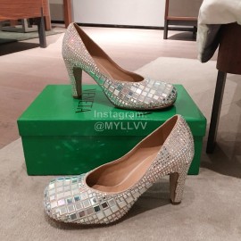 Bottega Veneta Autumn And Winter New Shining High Heels For Women Silver