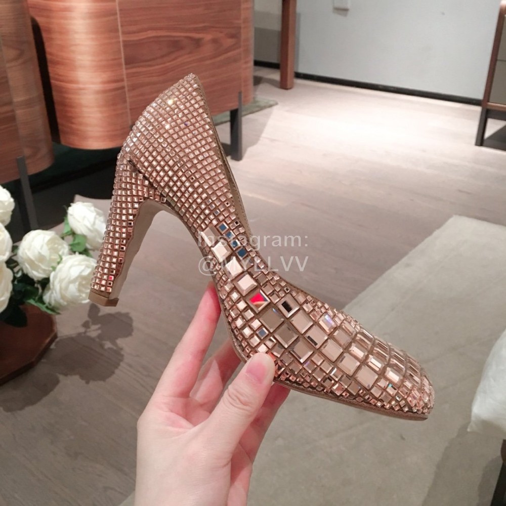 Bottega Veneta Autumn And Winter New Shining High Heels For Women Gold