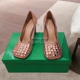 Bottega Veneta Autumn And Winter New Shining High Heels For Women Gold