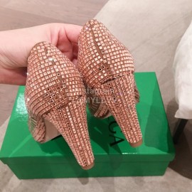 Bottega Veneta Autumn And Winter New Shining High Heels For Women Gold