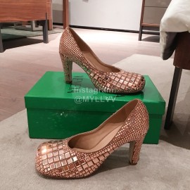 Bottega Veneta Autumn And Winter New Shining High Heels For Women Gold