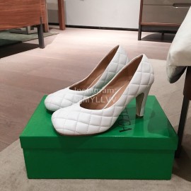 Bottega Veneta Autumn And Winter New Leather High Heels For Women White