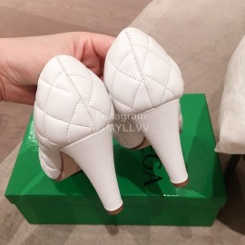 Bottega Veneta Autumn And Winter New Leather High Heels For Women White