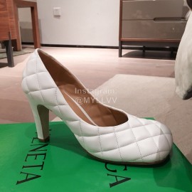 Bottega Veneta Autumn And Winter New Leather High Heels For Women White